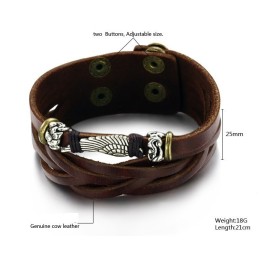 Brazalete De Cuero De Titanio De Alta Calidad Para Hombre