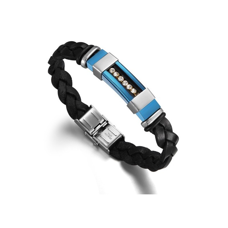 Brazalete De Cuero Y Titanio Para Hombre Con Amplia Variedad