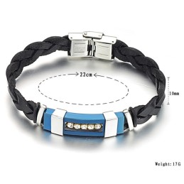 Brazalete De Cuero Y Titanio Para Hombre Con Amplia Variedad