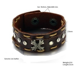 Brazalete De Cuero De Titanio Retro Para Disfrutar De Una Alta Reputación En El País Y En El Extranjero