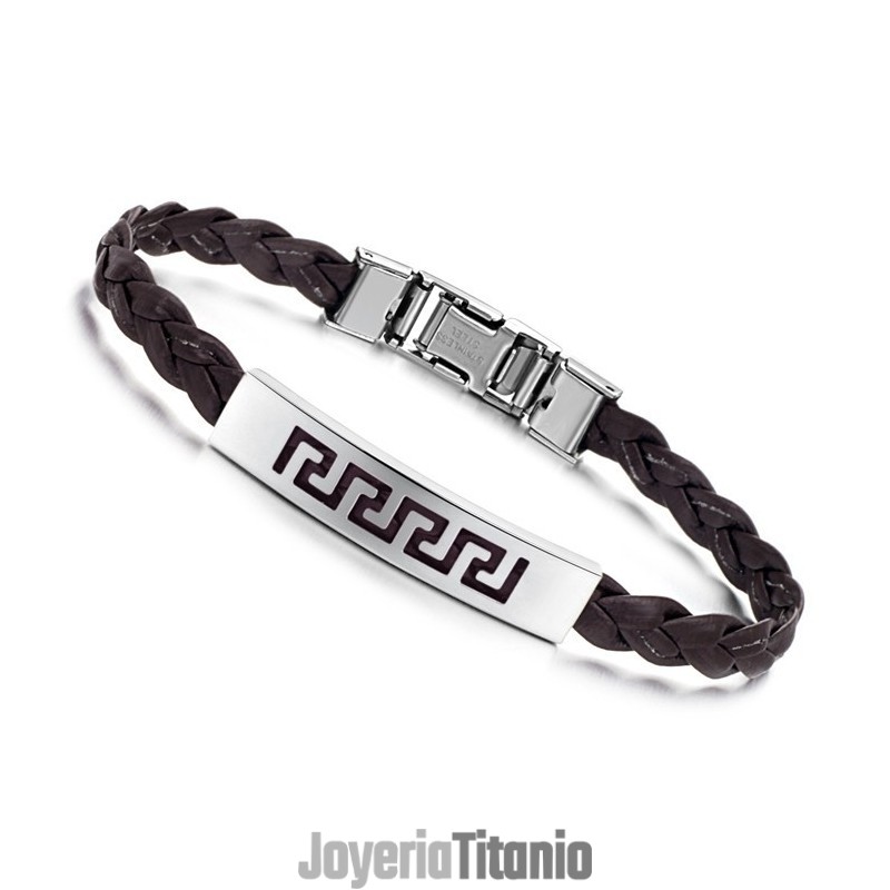 El Rey De La Cantidad: Brazalete De Cuero Y Titanio Para Mujer El Rey De La Cantidad: Brazalete De Cuero Y Titanio Para Mujer
