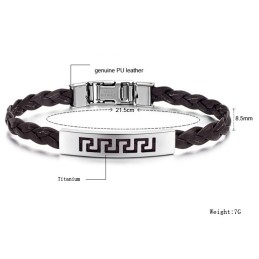 El Rey De La Cantidad: Brazalete De Cuero Y Titanio Para Mujer