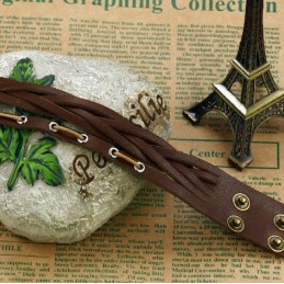 Brazalete De Cuero De Titanio De Calidad Superior