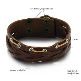 Brazalete De Cuero De Titanio De Calidad Superior