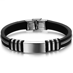 Brazalete De Silicona Y Titanio De Amplia Variedad