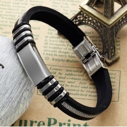 Brazalete De Silicona Y Titanio De Amplia Variedad