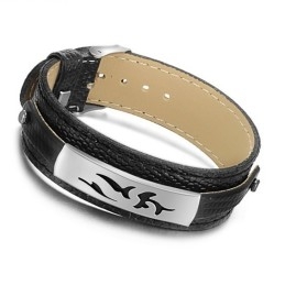Brazalete De Titanio Pu Negro De Calidad Confiable
