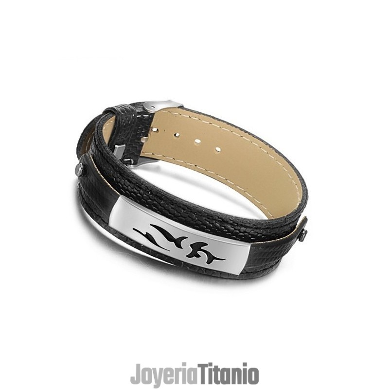 Brazalete De Titanio Pu Negro De Calidad Confiable