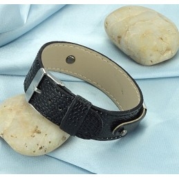 Brazalete De Titanio Pu Negro De Calidad Confiable