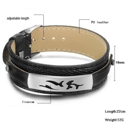 Brazalete De Titanio Pu Negro De Calidad Confiable