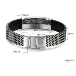 Brazalete De Cuero De Titanio Para Hombre, Duradero Y De Uso Frecuente.