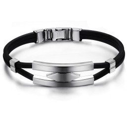 Pulsera De Silicona Y Titanio De Alta Calidad