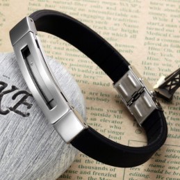Brazalete De Silicona Y Titanio Para Hombre De Excelente Calidad.