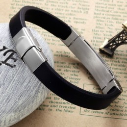 Brazalete De Silicona Y Titanio Para Hombre De Excelente Calidad.