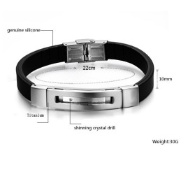 Brazalete De Silicona Y Titanio Para Hombre De Excelente Calidad.