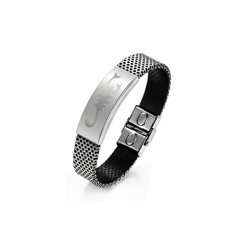 Brazalete De Cuero De Titanio Scorpion De Calidad Estable