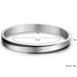 Brazalete De Titanio De Calidad Estable Para Amantes Con Diamantes De Imitación.