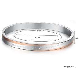 Brazalete De Titanio De Calidad Estable Para Amantes Con Diamantes De Imitación.