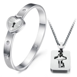 Brazalete De Titanio Con Forma De Candado De Alta Calidad Para Amantes