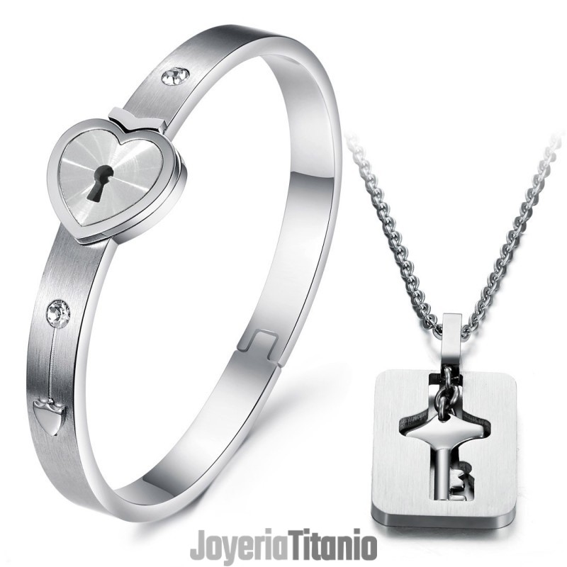 Brazalete De Titanio Con Forma De Candado De Alta Calidad Para Amantes