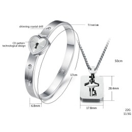 Brazalete De Titanio Con Forma De Candado De Alta Calidad Para Amantes