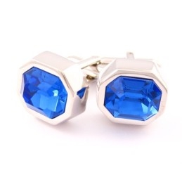 Gemelos De Titanio De Moda Con Ópalo Azul Frío