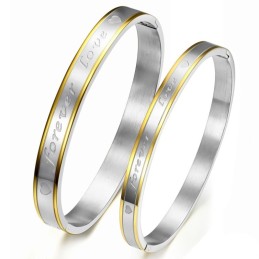Brazalete De Titanio "Forever Love" De Calidad Estable Para Amantes