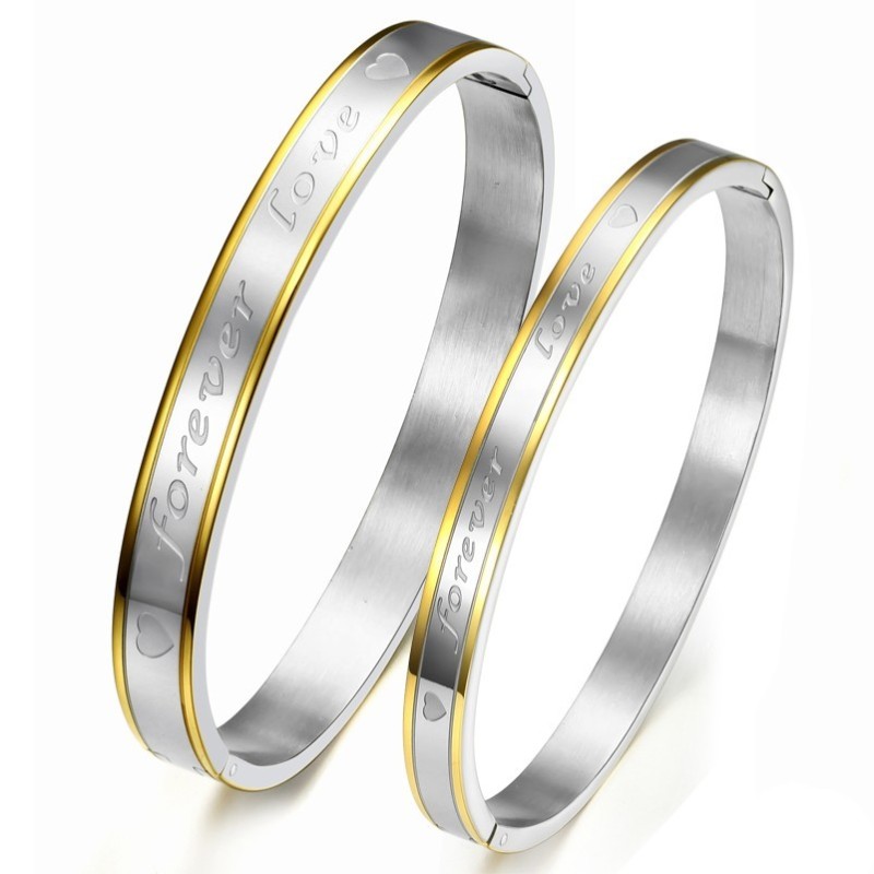 Brazalete De Titanio "Forever Love" De Calidad Estable Para Amantes Brazalete De Titanio "Forever Love" De Calidad Estable Para Amantes