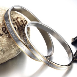 Brazalete De Titanio "Forever Love" De Calidad Estable Para Amantes