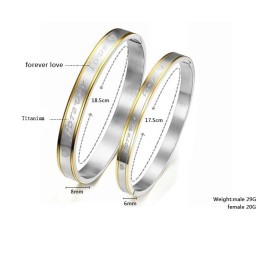 Brazalete De Titanio "Forever Love" De Calidad Estable Para Amantes
