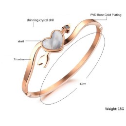 Brazalete De Titanio Con Forma De Corazón Para Mujer De Alta Calidad