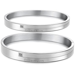 Brazalete De Titanio Conciso De Excelente Calidad Para Amantes Con Diamantes De Imitación.