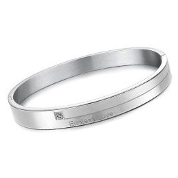 Brazalete De Titanio Conciso De Excelente Calidad Para Amantes Con Diamantes De Imitación.