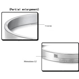 Brazalete De Titanio Conciso De Excelente Calidad Para Amantes Con Diamantes De Imitación.