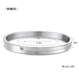 Brazalete De Titanio Conciso De Excelente Calidad Para Amantes Con Diamantes De Imitación.