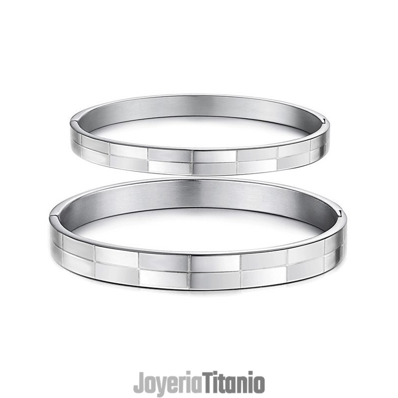Brazalete De Titanio Con Rejilla De Gran Variedad Para Amantes