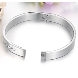 Brazalete De Titanio De Excelente Calidad Para Amantes Con Diamantes De Imitación.