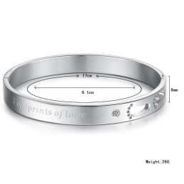 Brazalete De Titanio De Excelente Calidad Para Amantes Con Diamantes De Imitación.