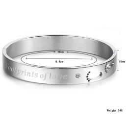 Brazalete De Titanio De Excelente Calidad Para Amantes Con Diamantes De Imitación.