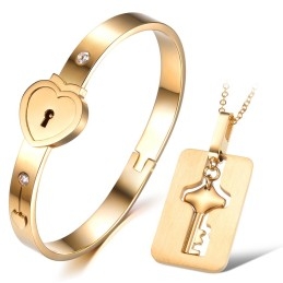 Brazalete De Titanio Con Forma De Candado De Buena Reputación Para Amantes