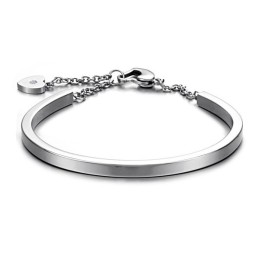 Brazalete De Titanio Con Forma De Corazón Para Mujer, De Calidad Estable
