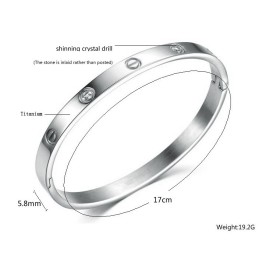 Brazalete De Titanio Femenino De Alta Calidad Con Diamantes