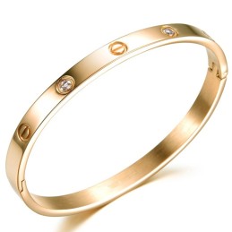 Brazalete De Titanio Femenino De Calidad Estable Con Diamante