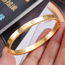 Brazalete De Titanio Femenino De Calidad Estable Con Diamante