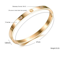 Brazalete De Titanio Femenino De Calidad Estable Con Diamante