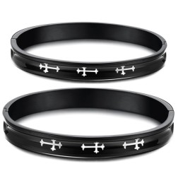 Brazalete De Titanio Con Forma De Cruz, Duradero Y De Uso Frecuente, Para Amantes.