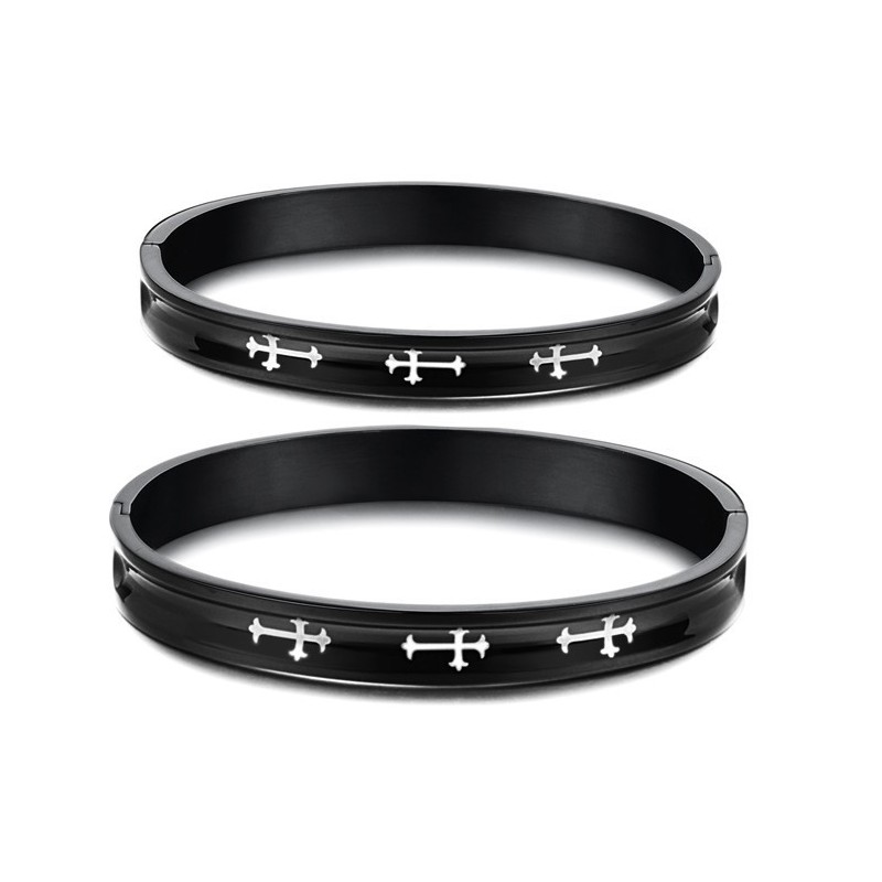 Brazalete De Titanio Con Forma De Cruz, Duradero Y De Uso Frecuente, Para Amantes.