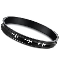 Brazalete De Titanio Con Forma De Cruz, Duradero Y De Uso Frecuente, Para Amantes.