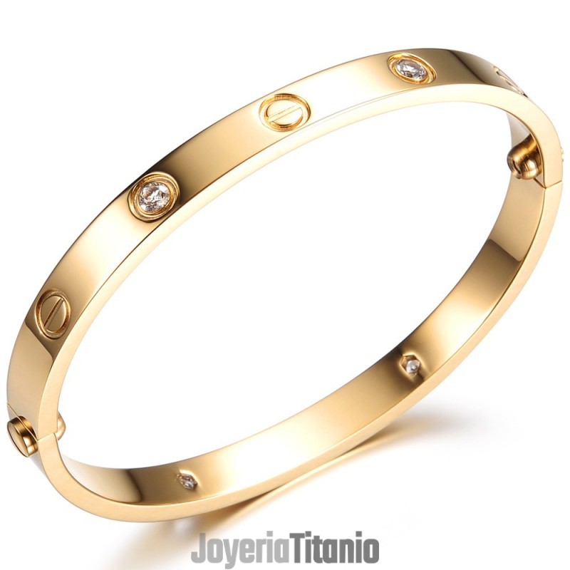 Brazalete De Titanio Femenino De Calidad Confiable Con Diamantes De Imitación