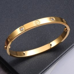 Brazalete De Titanio Femenino De Calidad Confiable Con Diamantes De Imitación